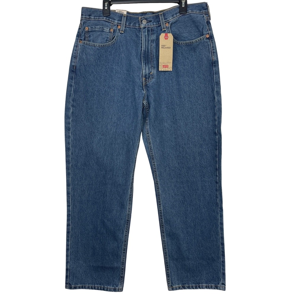 NEW Levis 550 Relaxed Fit Taper Mens 36x30 Medium Wash Denim Blue Jeans $59.50